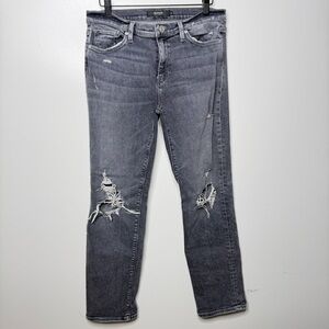 Hudson jeans Nico straight gray ripped distressed size 29